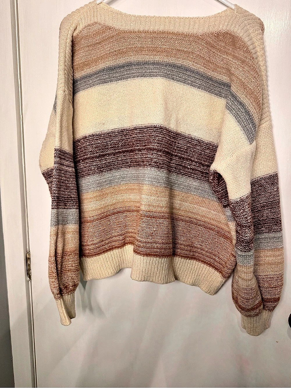 Striped Sweater in Brown & Cream Size 3XL